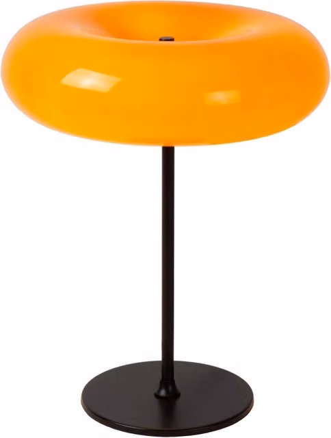 Lampada da tavolo SENTINO Lucide in vetro arancione e metallo nero, dimmabile, 3xG9