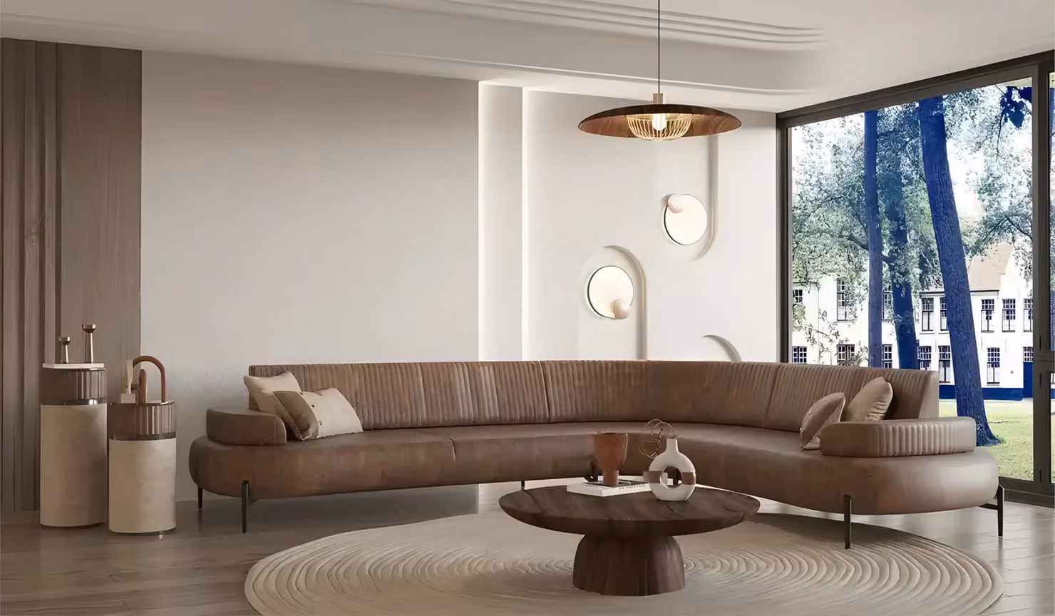 Luxus Ecksofa Stoffsofa Polstersofa L-Form Sofa Couch Braun Wohnzimmer