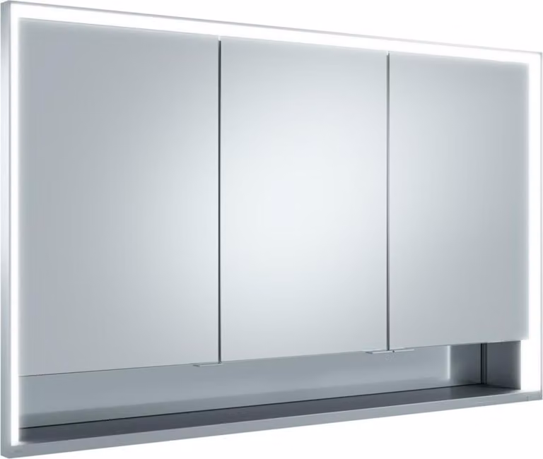KEUCO Royal Lumos armoire de toilette encastrable 3 portes, porte courte, étagère ouverte, 1200mm, 14315171301, 14315171301