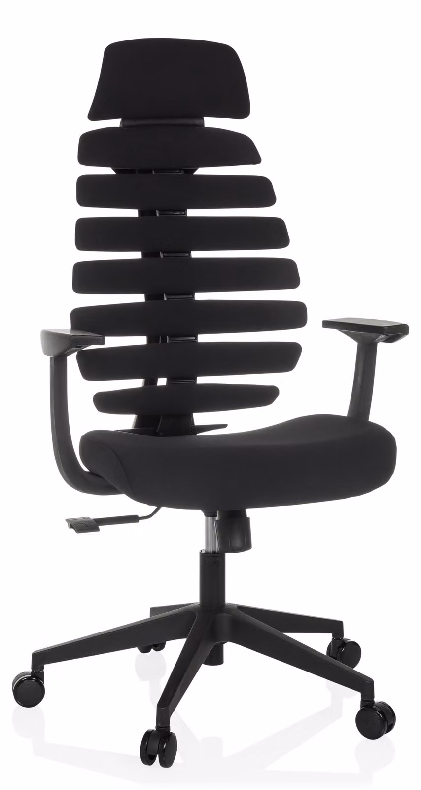 Sedia da ufficio ERGO LINE ECO, rivestita in tessuto, regolabile in altezza, ergonomica, colore nero