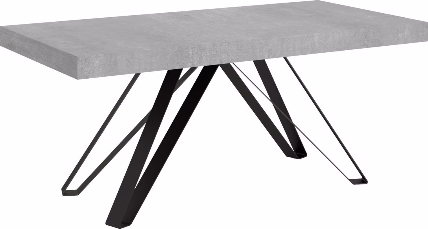 ITYHOME - Tavolo allungabile 180/284x90 cm Terium cemento gambe antracite
