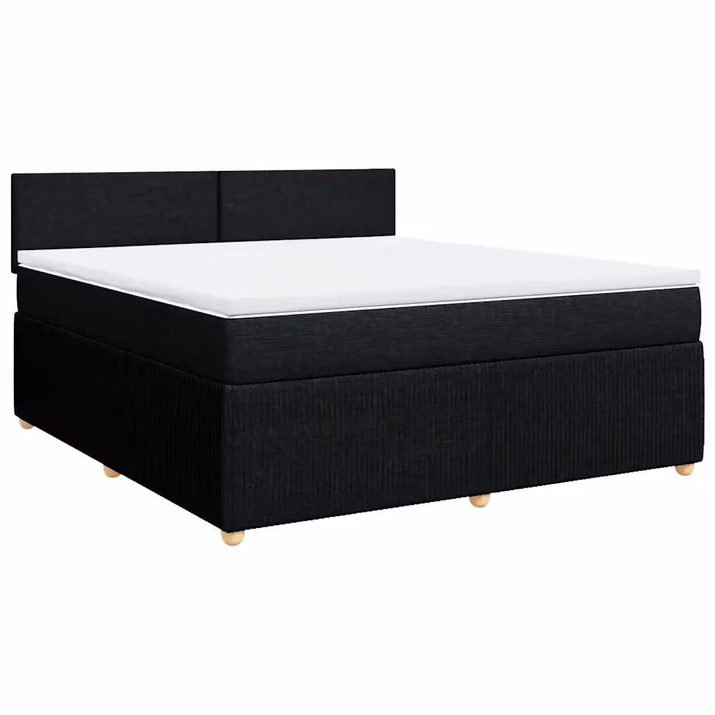 Giroletto a molle con materasso vidaXL in tessuto nero e bianco L/P: 180 x 200 cm – 2