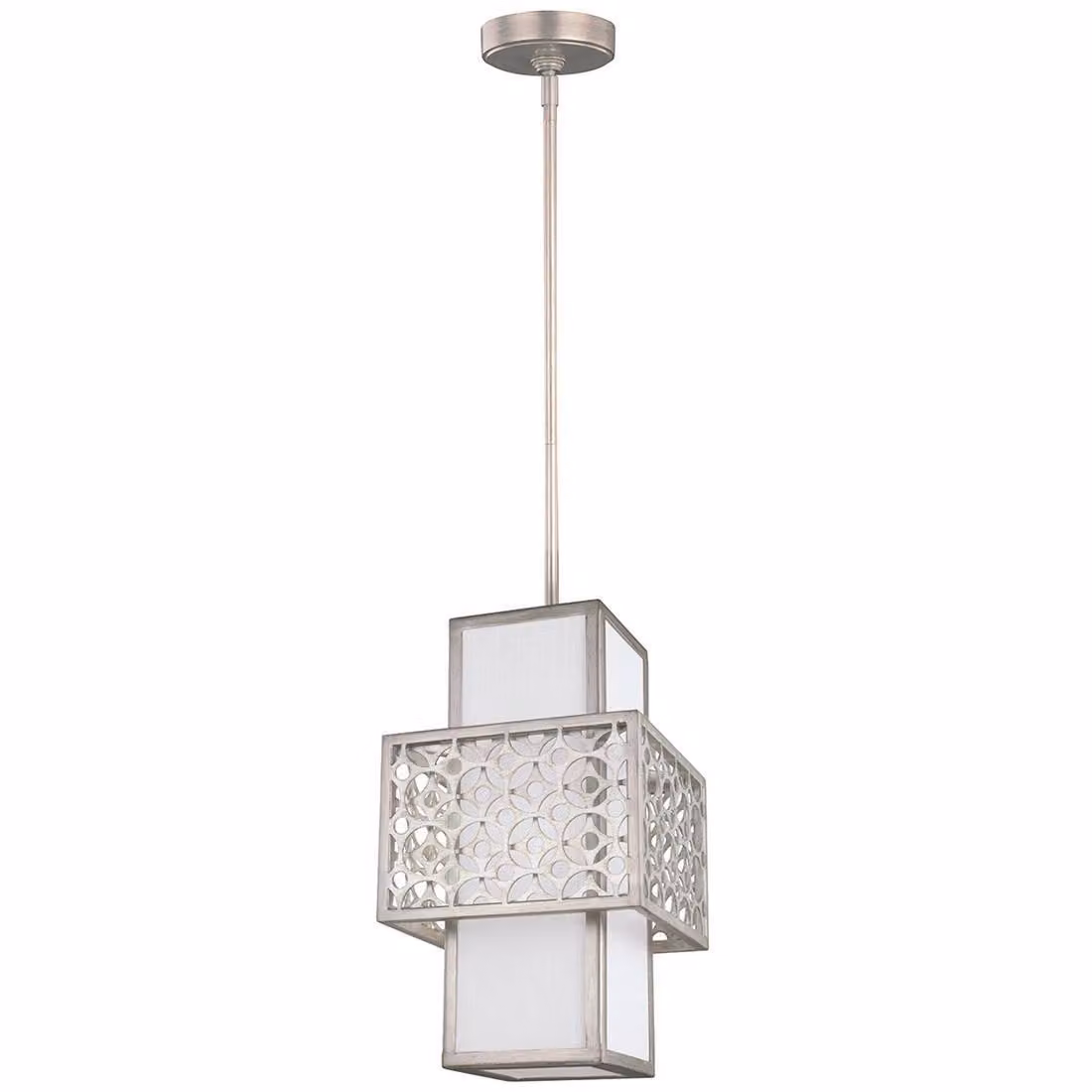 Lampada a sospensione Kenney argento caldo 1xE27x60W metallo, dimensioni: 151,8x20,3x20,3 cm, IP20, Feiss
