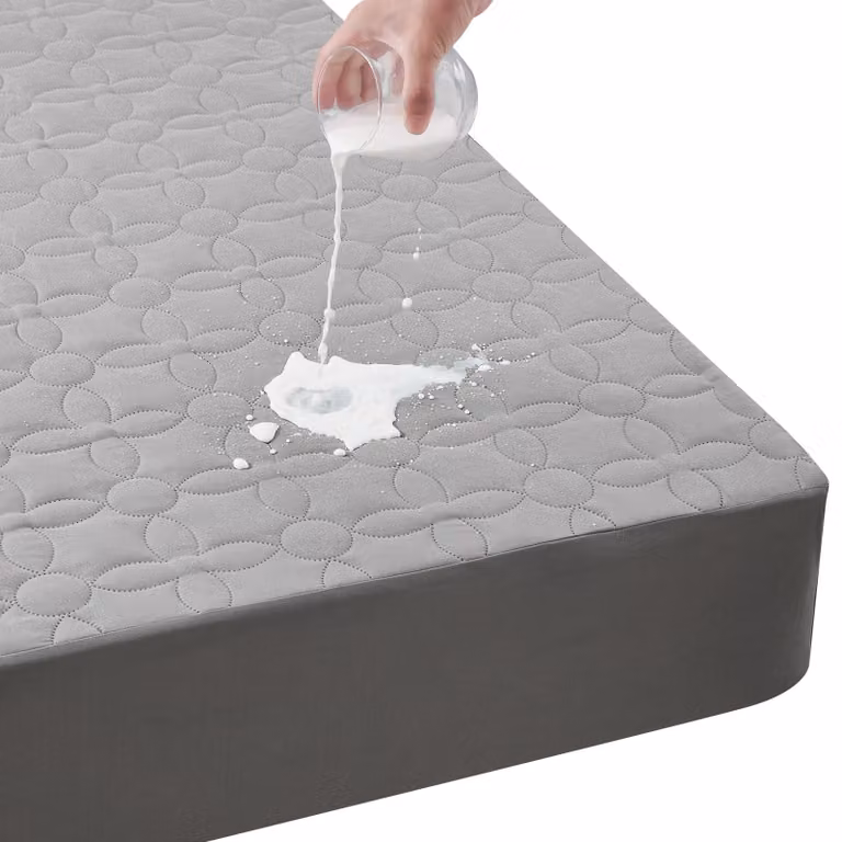 Coprimaterasso impermeabile, grigio, 90x200 cm, silenzioso