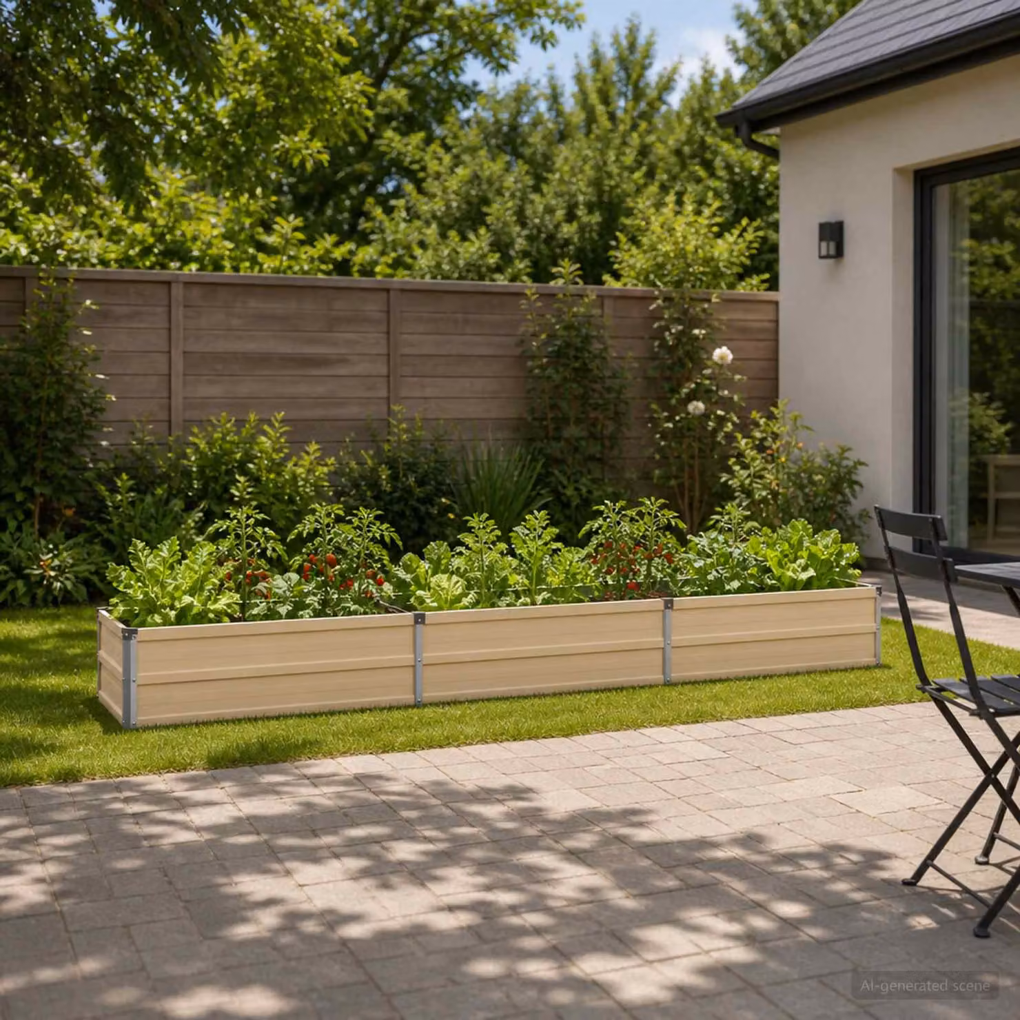 Letto rialzato da giardino vidaXL in metallo Corten beige L: 240 cm, P: 40 cm, H: 24 cm