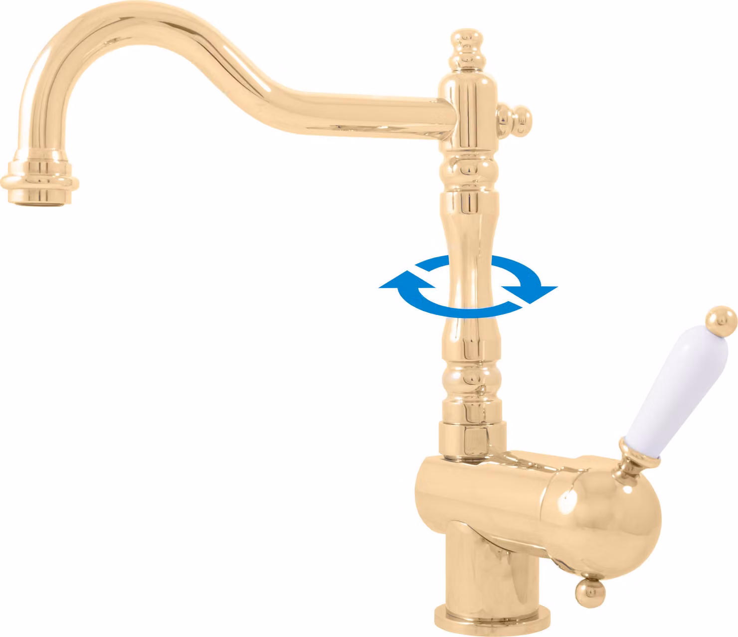 LABE - Miscelatore per lavabo/lavello senza scarico, Oro - lucido L508.0/8Z, RAV Slezák