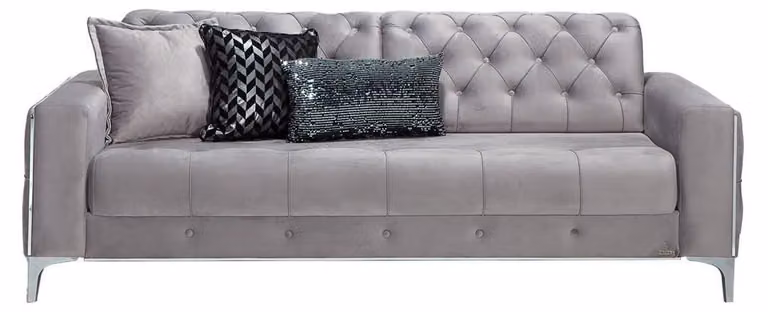 Stoffsofa Dreisitzer Wohnzimmer Sofa 3 Sitzer Polstersofa Couch Beige