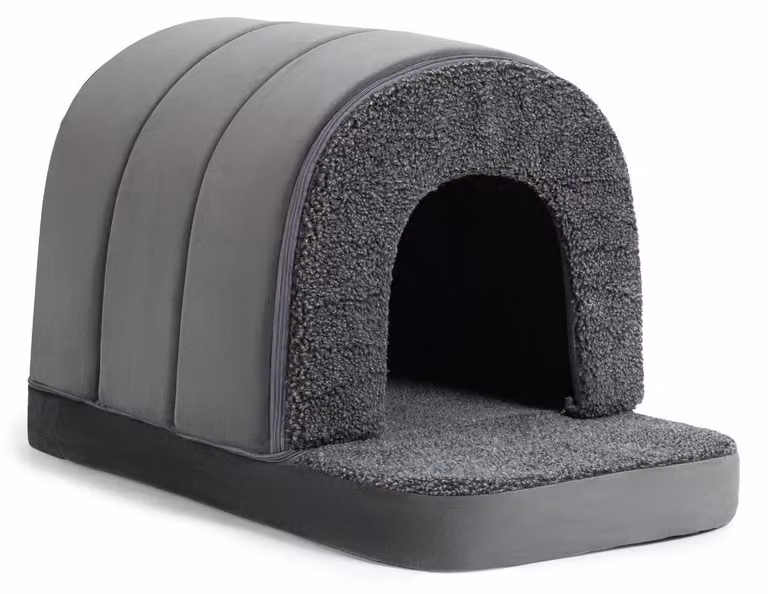 Cuccia ortopedica per cani, taglia XL, grigia, dimensioni 104x68 cm, imbottitura in schiuma da 7,6 cm, base removibile