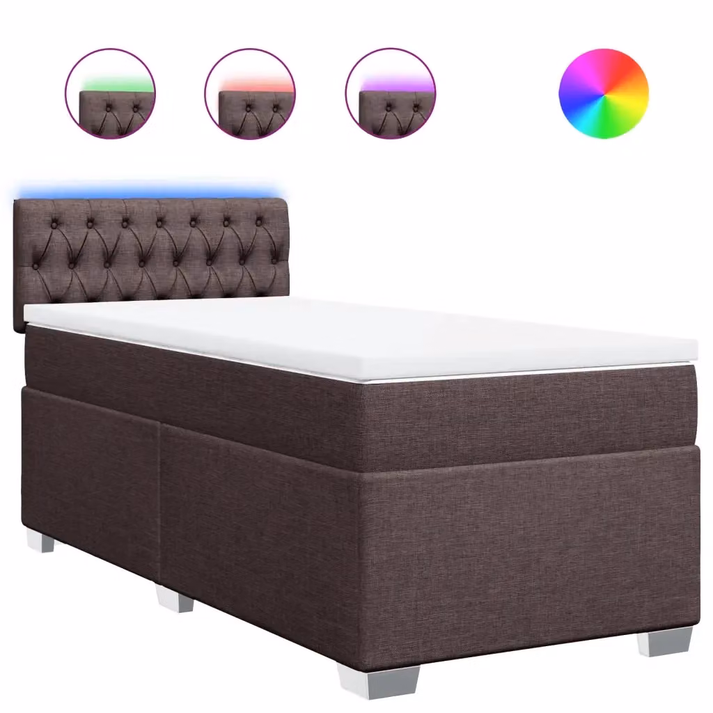 Letto Ibrido con Giroletto a Molle e Materasso vidaXL, Marrone e Bianco, L/P: 90 x 200 cm – 2