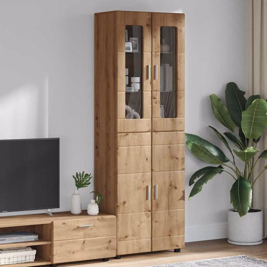 Credenza moderna vidaXL FLORIN in rovere marrone L: 60 cm, P: 35 cm, H: 182 cm – 1