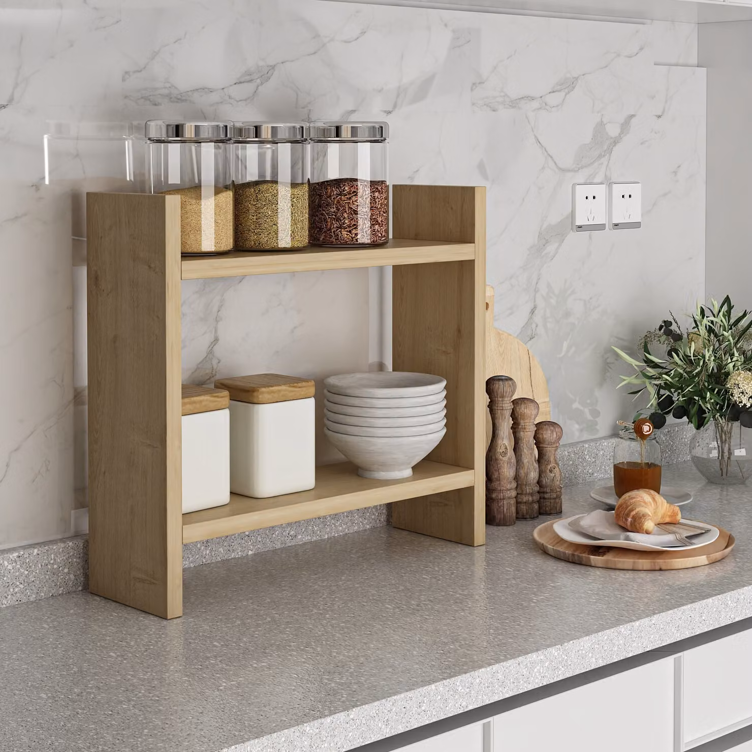 Skye Decor, Denver - Sapphire, mensola da cucina, 100 % MELAMINE COATED SLIPBOARD, zaffiro, 34 x 30 x 10 cm