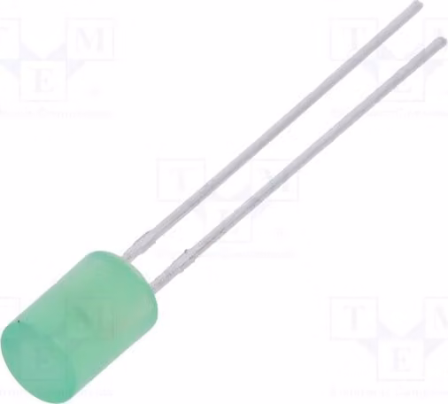 5 LED, angolo di emissione 130°, corrente 20mA, intensità luminosa 13÷30 mcd, tensione 1,6÷2,4V, 5mm, verde-giallo, modello LL-503GD2Q-1B. Diodi LED, tecnologia Through-Hole (THT), 5mm
