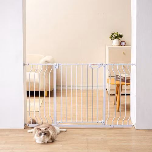 Cancelletto di Sicurezza VEVOR per Bambini, Larghezza Espandibile 75-129 cm, Altezza: 76 cm, Colore Bianco