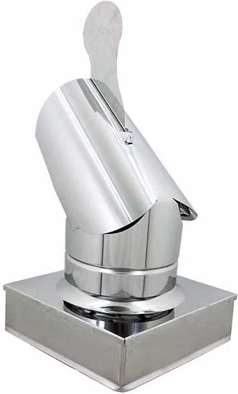 Fumaiolo a forma di gallo AFLEX in acciaio inox color argento, L/P/H: 55 x 55 x 55 cm