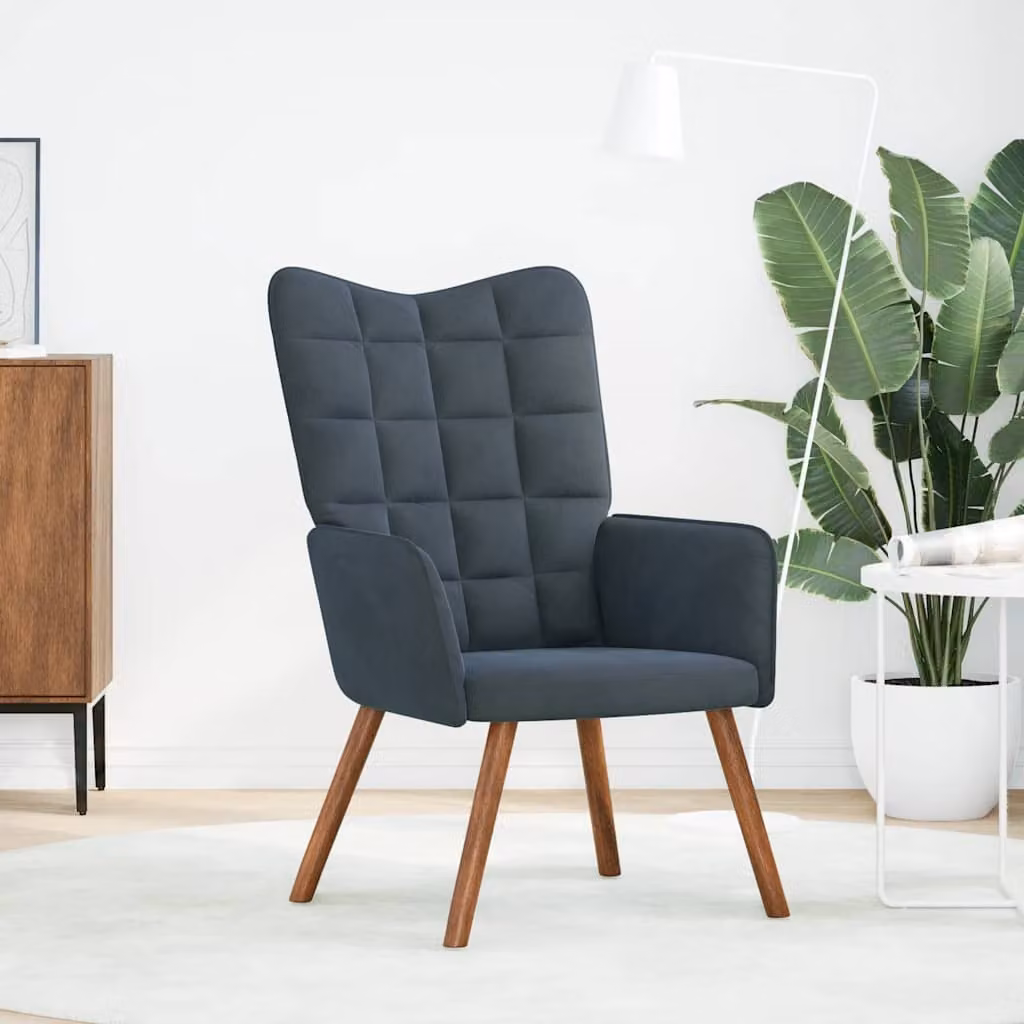 Sedia Relax Grigio Scuro in Velluto