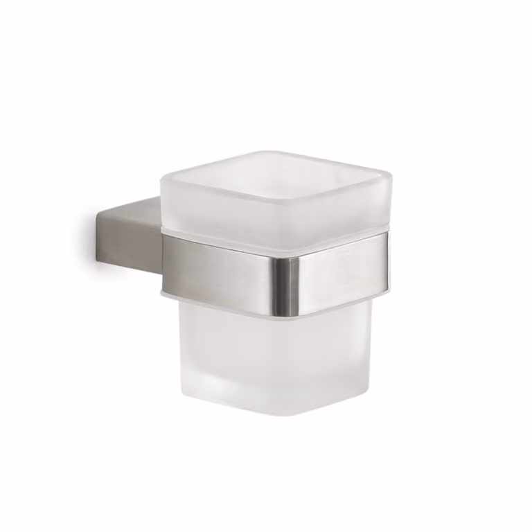 Portaspazzolini da muro in acciaio inox AISI 304 e Cromall A510 Gedy serie MAUI Satinato