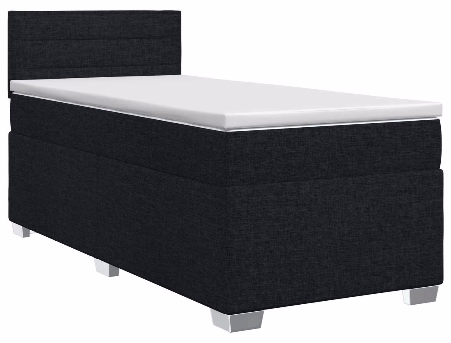 Letto a molle con materasso nero 80 x 200 cm in tessuto