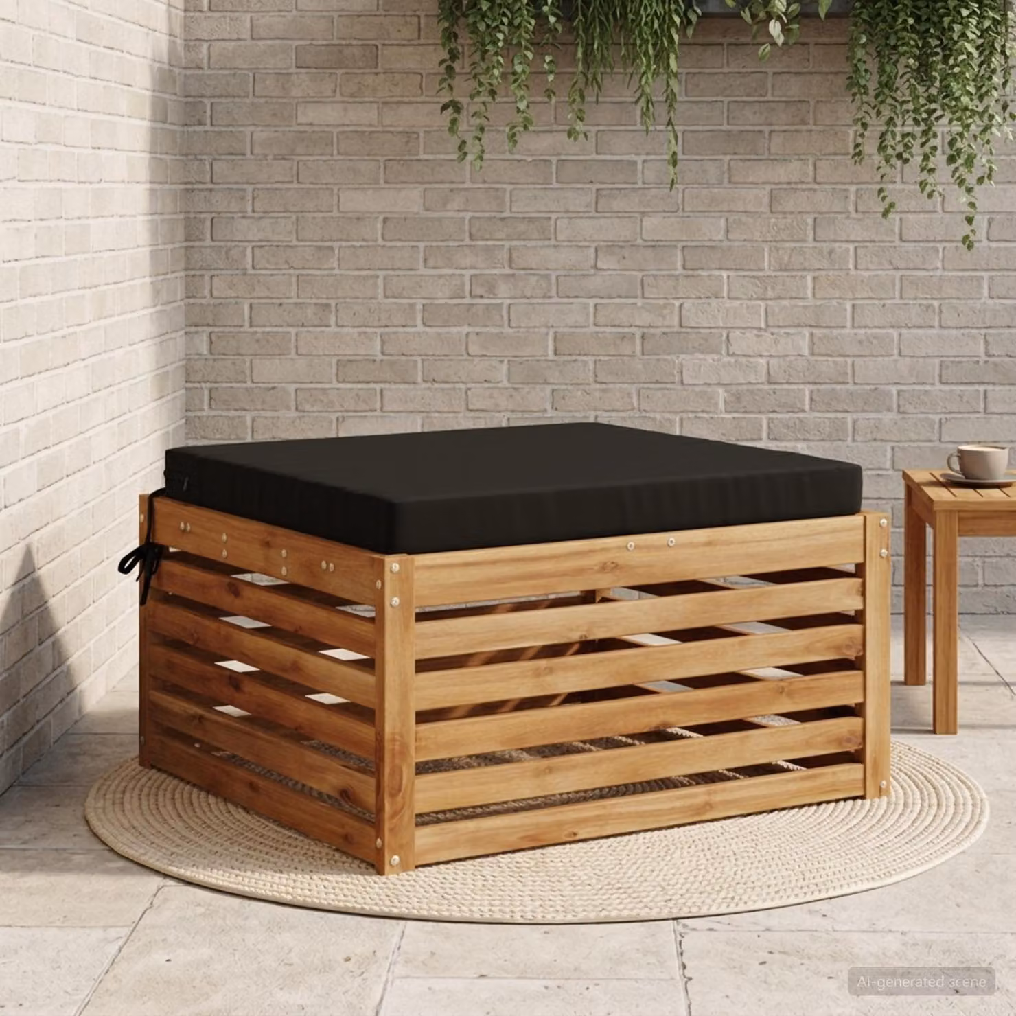 Cuscino per sedia vidaXL SOEST in poliestere nero con rivestimento lavabile e resistente ai raggi UV