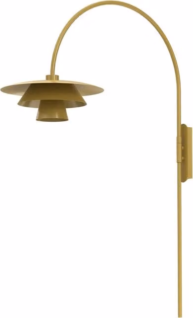 Applique Plato Luminex tripla in metallo color senape con attacco E27