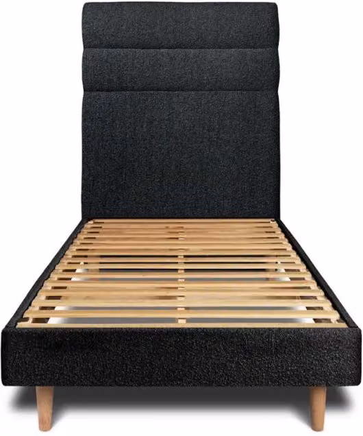 Letto 90x200 cm con testiera in linea - tessuto bouclé