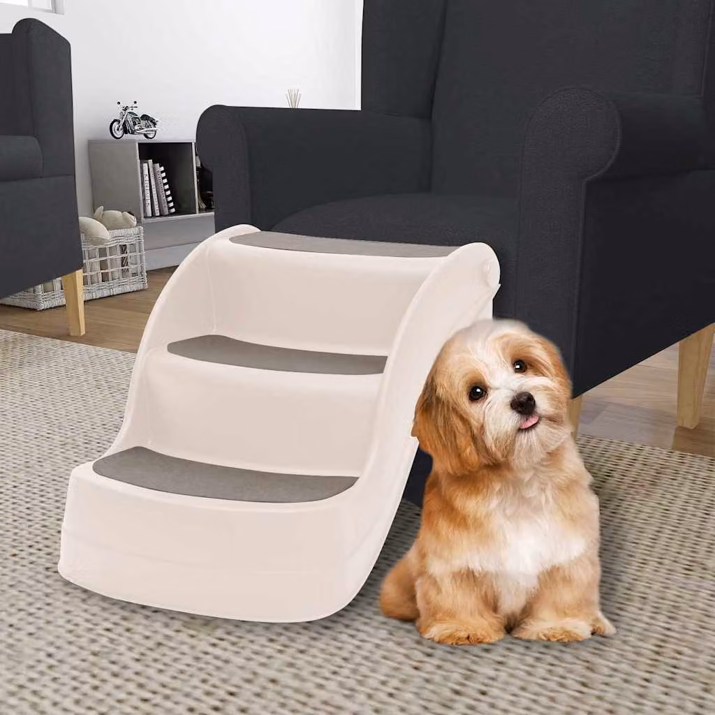 vidaXL Scala per Cani Pieghevole con 3 Gradini Antiscivolo in Plastica, L/P/H: 50 x 38 x 38 cm