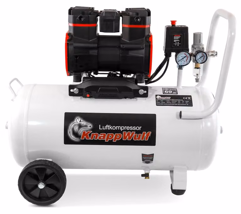 Compressore d'aria silenzioso - Serbatoio da 50 litri - Potenza di 1500 watt - Senza olio