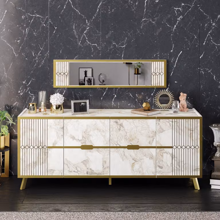 Skye Decor, Frida - White, consolle, bianco, 100% pannelli truciolari rivestiti in melamina, 120 x 29,5 cm