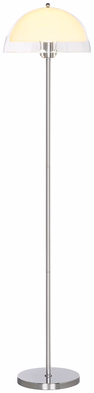 Piantana da Interno Lampada da Terra Paralume Doppio E27 Metallo e Acrilico 35x150 cm Bianco