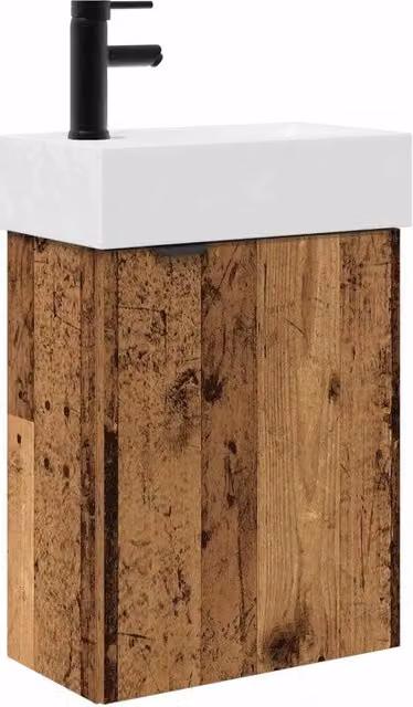 Mobile Bagno | Armadio da bagno con rubinetto Legno antico 45,5 x 22,5 x 84 cm