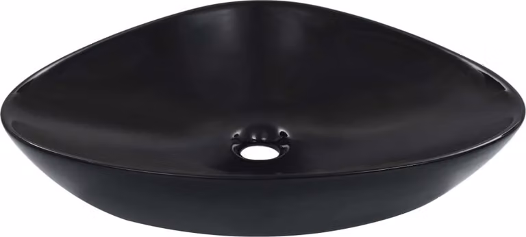 The Living Store Lavabo 58,5 x 39 x 14 cm in Vetroceramica nera