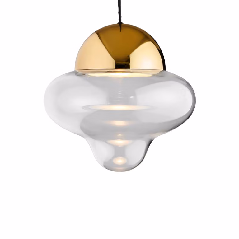 DESIGN BY US Lampada a sospensione Nutty XL, dimmerabile, Ottone / Oro, Soggiorno / Sala da pranzo, Metallo, Design, Lampada a sospensione