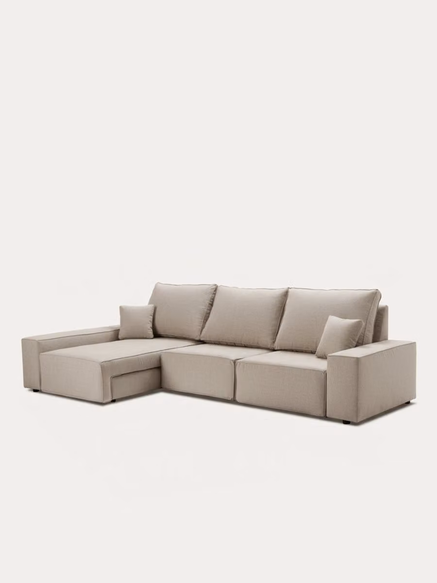Divano modulare Loft Kenay Home da 2,5 posti con chaise longue a sinistra, colore perla – 2