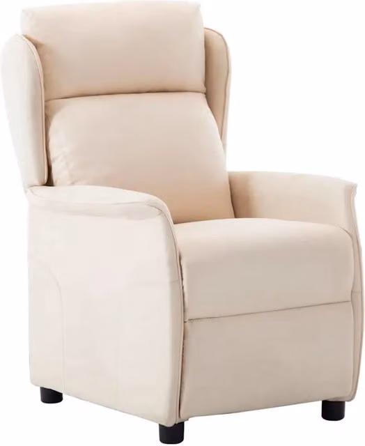 Poltrona reclinabile relax vidaXL in tessuto beige con braccioli e leva manuale