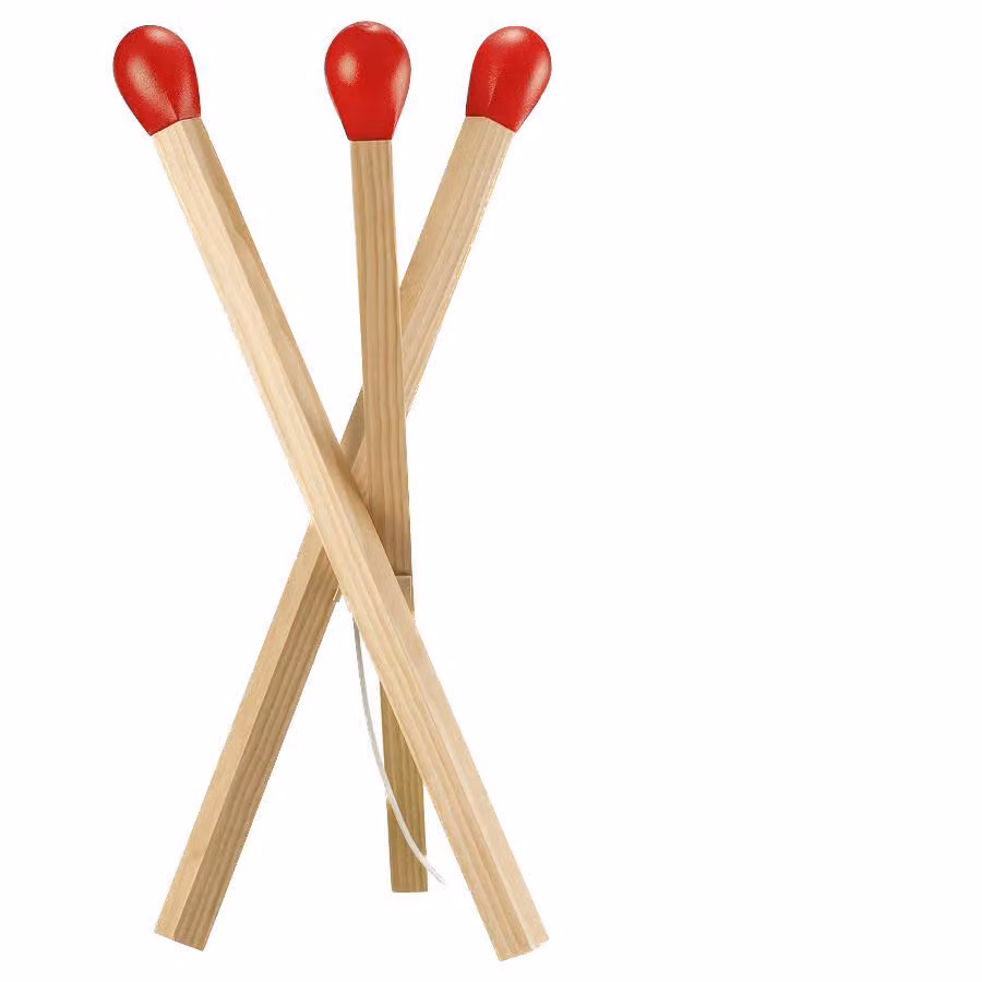 IKEA STRÅLA Lampada da terra LED in legno - Lampada con design a fiammifero