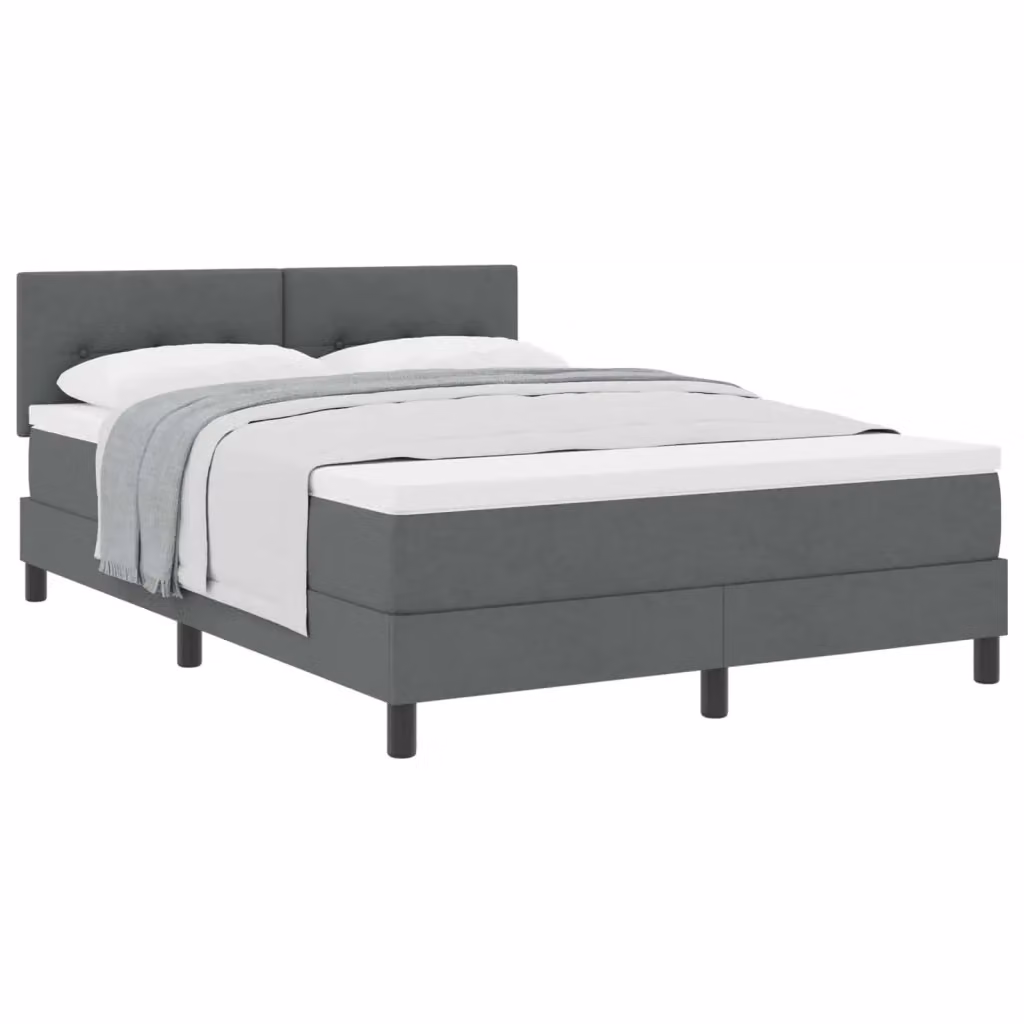 Letto matrimoniale ibrido con testiera vidaXL in tessuto grigio L 140 x P 190 cm – 2