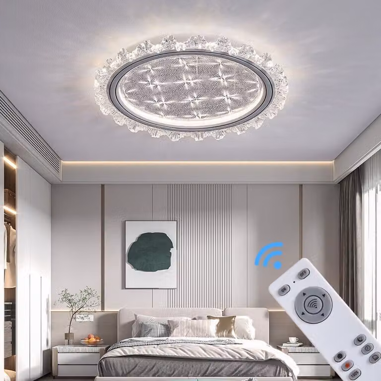 Plafoniera LED telecomando/app mobile colore della luce regolabile, LED integrato, bianco caldo o freddo TY1805-2 bianco grigio