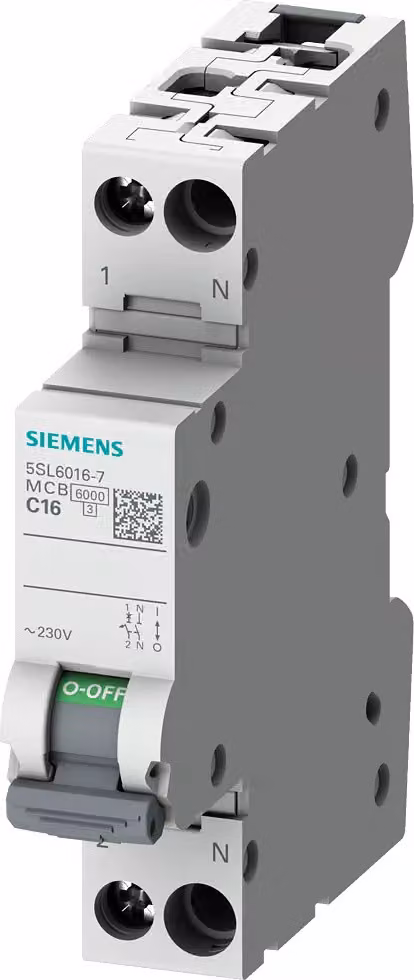 Interruttore magnetotermico Siemens 230 V 6 kA, 1 polo + N / 1 modulo B25 5SL60256