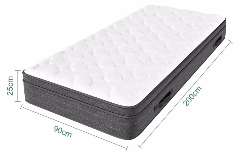 Materasso ibrido con molle insacchettate e memory foam - 7 zone - Fermo
