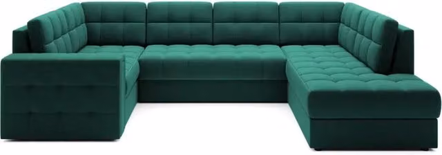 Divano ad angolo convertibile MONTEZA MEUBLORAMA verde con contenitore e letto, L: 299 cm – 1
