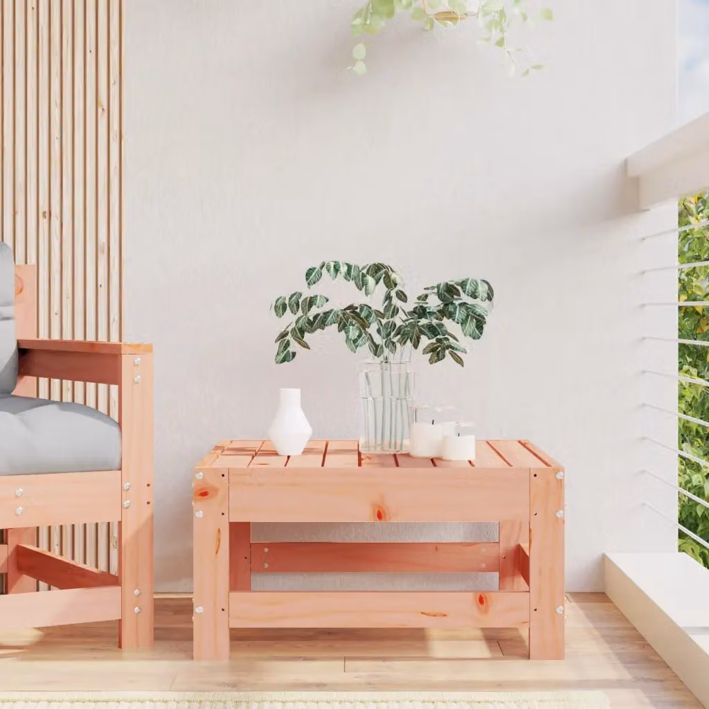 vidaXL Poggiapiedi da Giardino in Legno Massello di Douglas, Colore Marrone, L/P/H: 62 x 32 x 32 cm