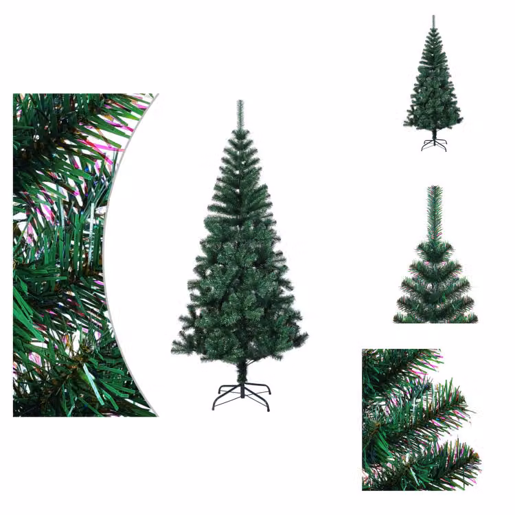 vidaXL Albero di Natale Artificiale Pizzo Iridescente Verde 150 cm PVC - Alberi di Natale