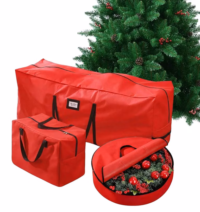 Borsa porta albero di Natale artificiale con cerniera e protezione in tessuto