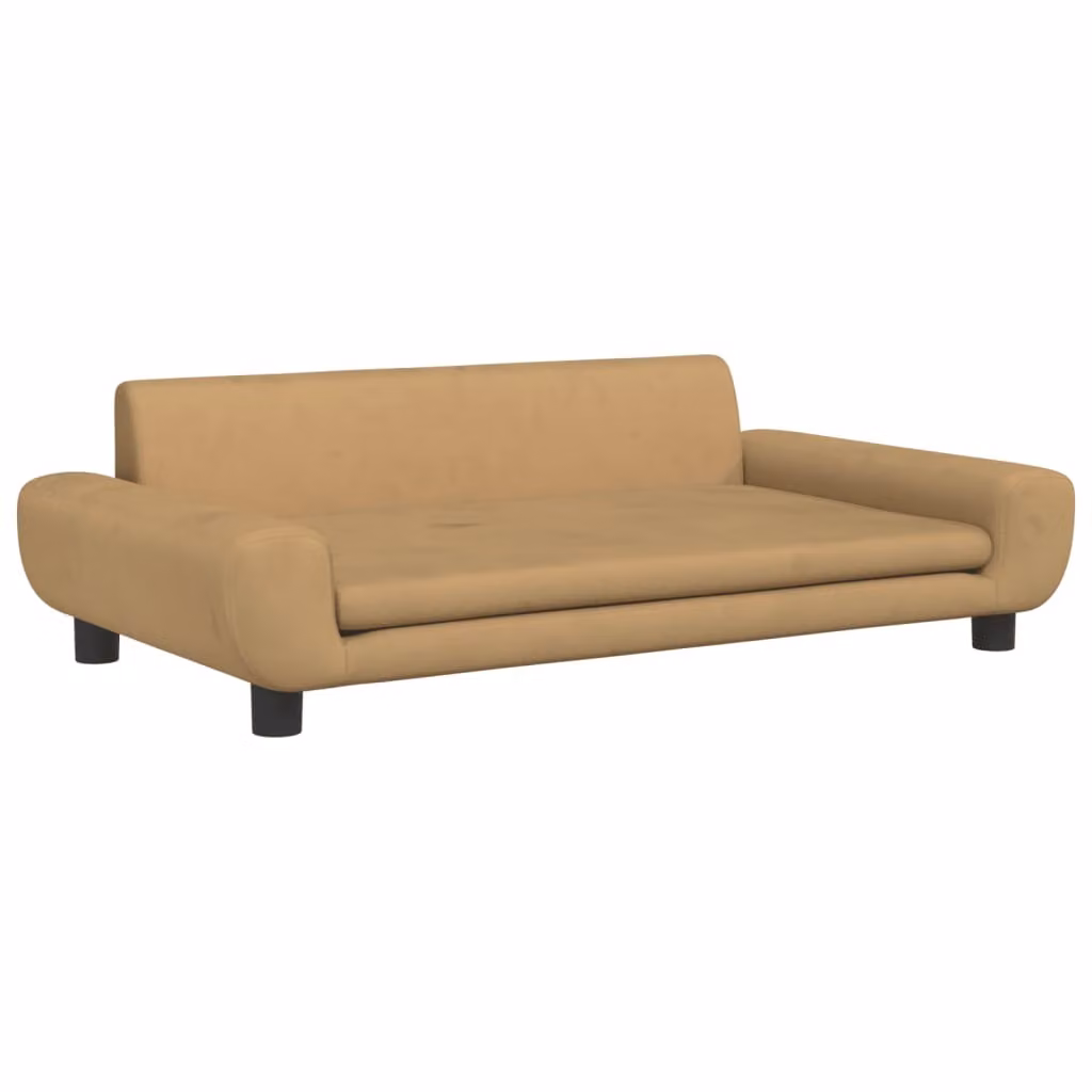 Lettino per Cani Marrone 100x54x33 cm in Velluto