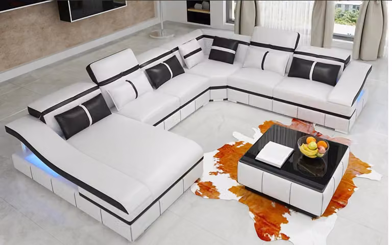 Ecke Ecksofa U-Form Wohnlandschaft Sofa Couch Polster Garnitur Modern Sofas