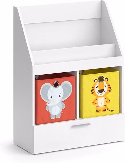 Libreria per bambini Vicco Luigi Bianca con cassetto e pannello posteriore L: 72 cm, H: 96.2 cm, P: 31.2 cm – 1