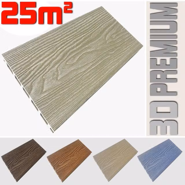 Listone WPC 3D LISTONIWPC per pavimentazione decking effetto legno colore beige L: 14,6 cm, L: 220 cm, H: 2,5 cm
