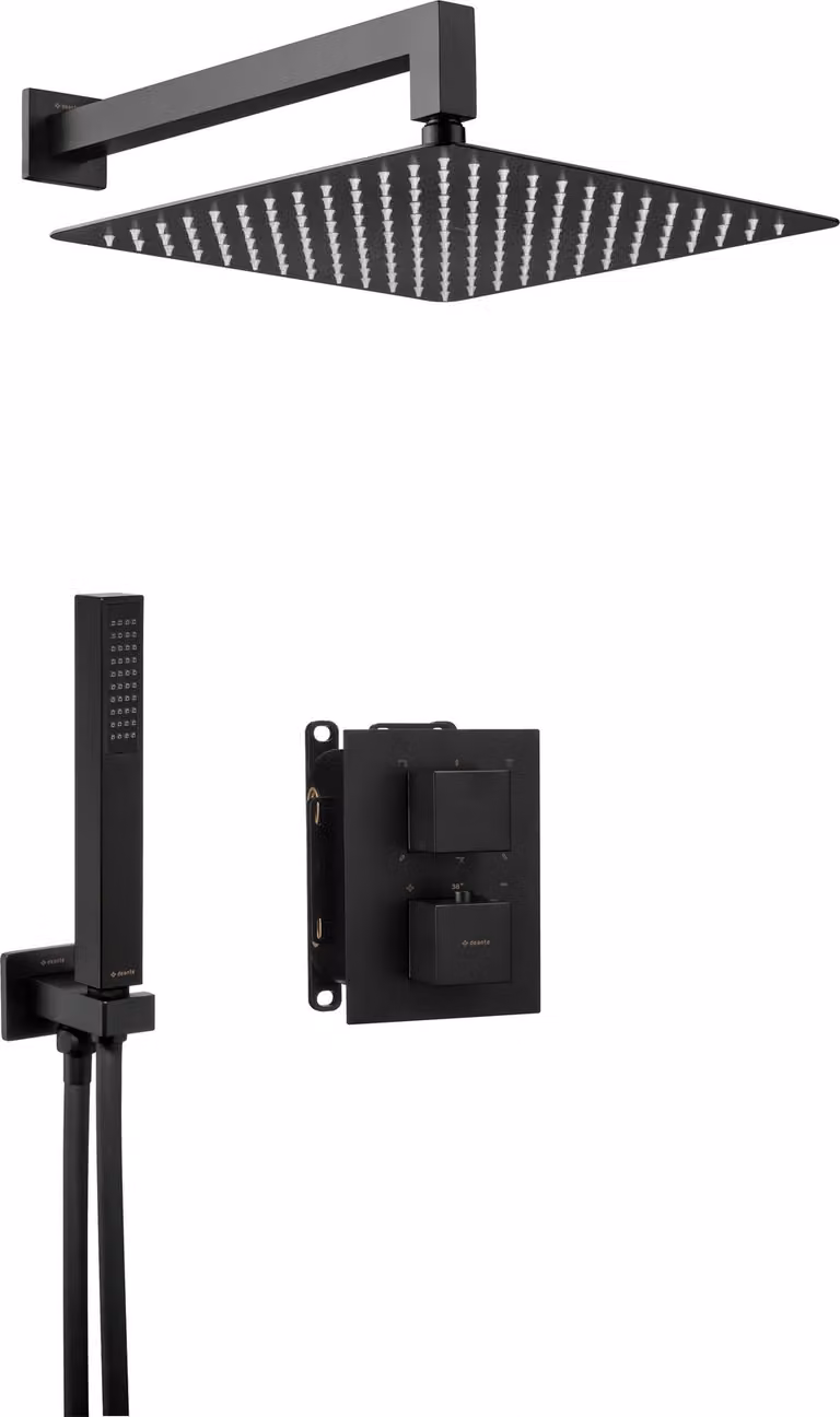 Set doccia a incasso box termostatico nero