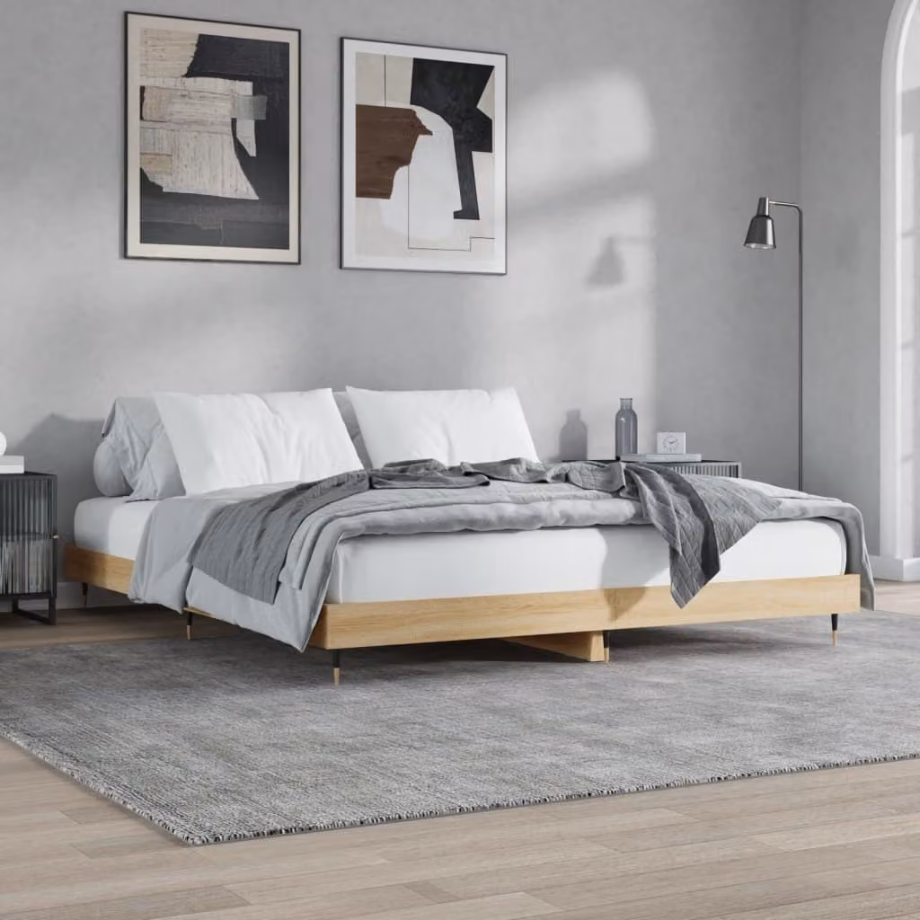 The Living Store struttura letto rovere Sonoma 120x200 cm materiale a base di legno