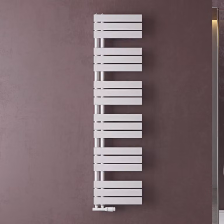doporro Radiatore da Bagno 159x40cm, Radiatore Piatto Termoarredo da Bagno Riscaldamento Elettrico o da Acqua Calda FN Portasciugamani in Acciaio, Bianco
