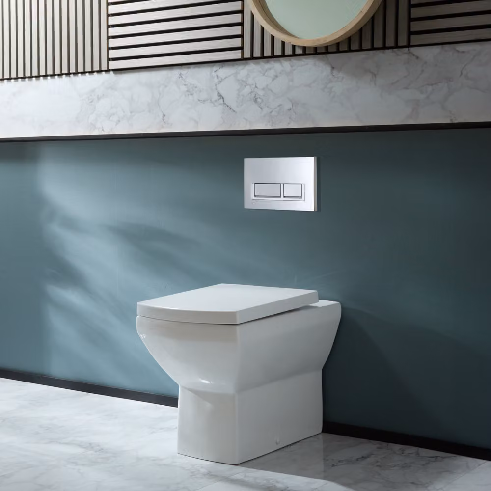 Sanitario WC Moderno a Parete con Sedile a Chiusura Ammortizzata - Bianco